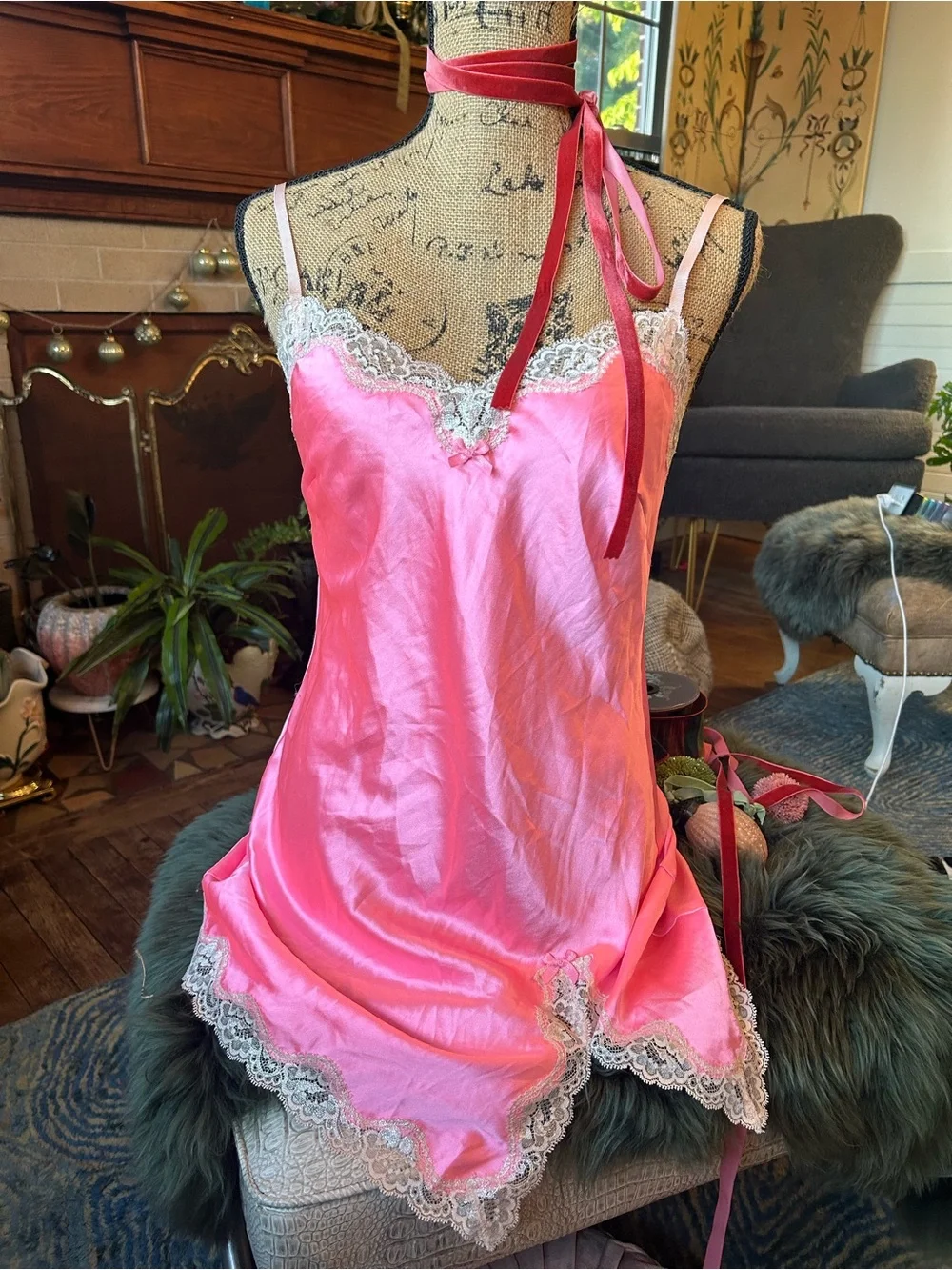 Fairycore Sexy Pink Lace Nightgown 💕